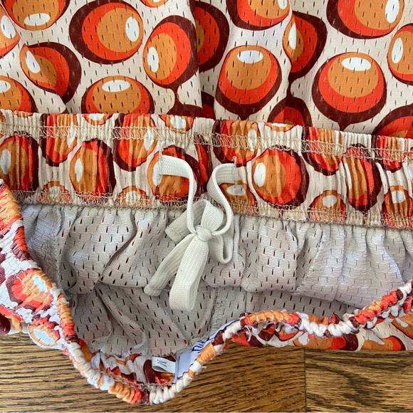 Inaka Power Lantern Men's Orange Shorts Medium HTF Amazing Pattern 5 Inch Inseam - Picture 7 of 10